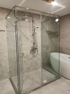 Phòng Tắm Kính Cửa Mở Inox - Mẫu 05