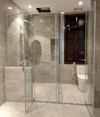 Phòng Tắm Kính Cửa Mở Inox - Mẫu 04