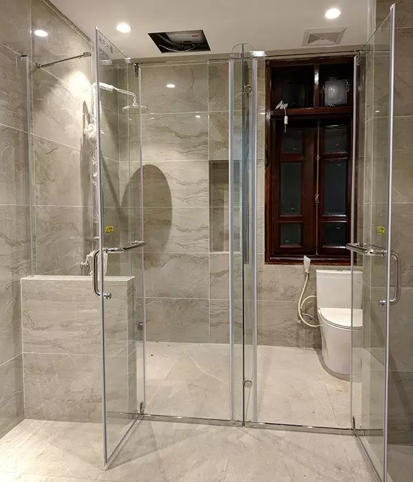 Phòng Tắm Kính Cửa Mở Inox - Mẫu 04